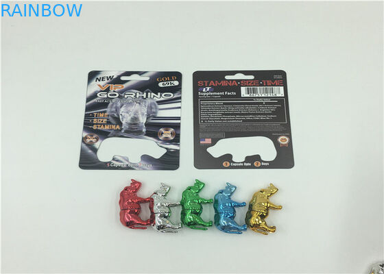 3D Hologram Effect ยาเม็ดพุพองบรรจุภัณฑ์ Rhino 69 Container Bullet ทนทาน