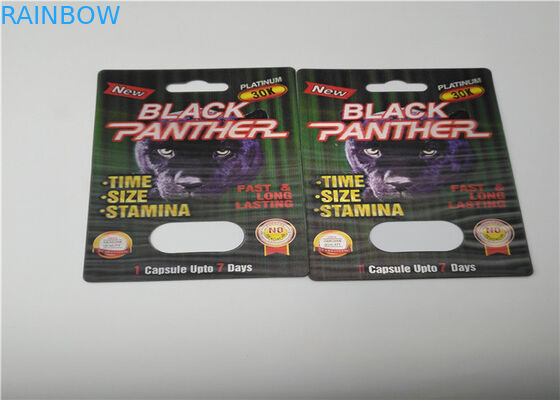 ที่กำหนดเองสไลด์บัตรพุพองบรรจุ VIP ทอง 69K แรดผงแคปซูลกล่องแสดงบรรจุภัณฑ์