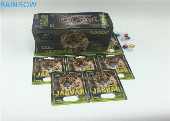 บรรจุภัณฑ์บัตรตุ่มสีดำ FX 35000 ซีรี่ส์แสดงกล่องกระดาษสำหรับยาเพิ่มประสิทธิภาพชาย