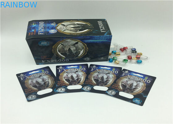 โลโก้ที่กำหนดเอง 3D ผลก้อนตุ่มบรรจุภัณฑ์ผู้ชายเสริมขวดบัตรสำหรับยาสุด