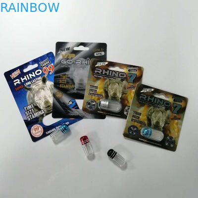 Powful Men Sex Power Medicine บรรจุภัณฑ์พลาสติกบรรจุภัณฑ์บัตรตุ่มเพิ่มประสิทธิภาพทางเพศแรด 69 เม็ดแพ็ค