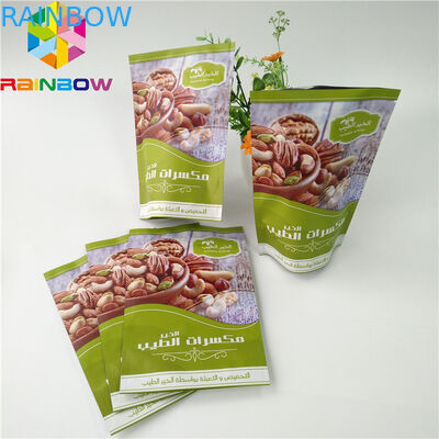 ผนึกด้านบน Ziplock อลูมิเนียมฟอยล์เคลือบกระเป๋า Doypack สำหรับถั่ว / ผลไม้แห้ง