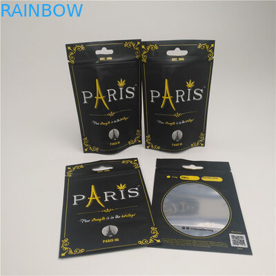 Clear Window Stand Up Pouch ถุงบรรจุภัณฑ์ CBD พิสูจน์กลิ่นพร้อมซิป Childproof