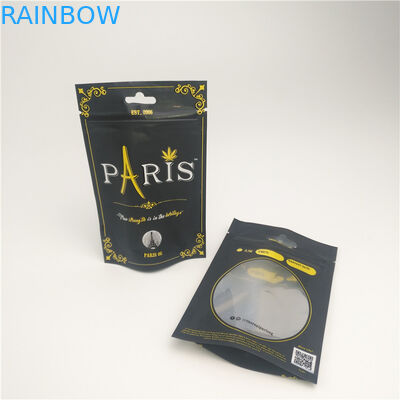 Clear Window Stand Up Pouch ถุงบรรจุภัณฑ์ CBD พิสูจน์กลิ่นพร้อมซิป Childproof