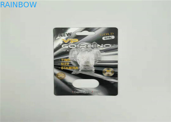 เพศชายเพิ่มประสิทธิภาพยาบรรจุภัณฑ์บัตรตุ่มแรด 99 50k 150k การ์ดผล 3d
