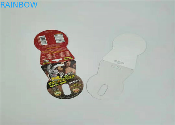 หนึ่งชุดเพศยาบรรจุภัณฑ์บัตรกระดาษสีแดงเศษไม้แรด V7 บัตรตุ่มสีที่กำหนดเอง