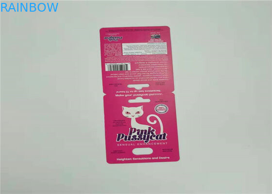 หนึ่งชุดเพศยาบรรจุภัณฑ์บัตรกระดาษสีแดงเศษไม้แรด V7 บัตรตุ่มสีที่กำหนดเอง