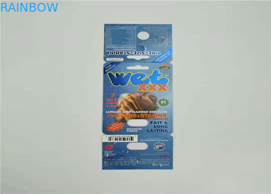 หนึ่งชุดเพศยาบรรจุภัณฑ์บัตรกระดาษสีแดงเศษไม้แรด V7 บัตรตุ่มสีที่กำหนดเอง