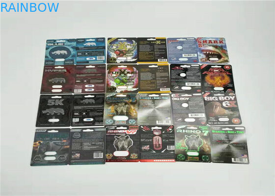 บรรจุภัณฑ์บัตรตุ่ม 7000K บัฟฟาโล่กระดาษฟอยล์สีแดงปั๊มการพิมพ์ออฟเซต