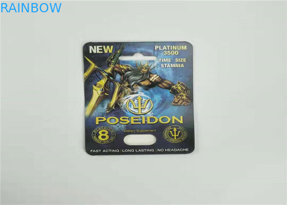 เป็นมิตรกับสิ่งแวดล้อมบรรจุภัณฑ์บัตรตุ่มแรด 7 กล่องแสดงบัตรกระดาษสำหรับแคปซูลเพิ่มชาย