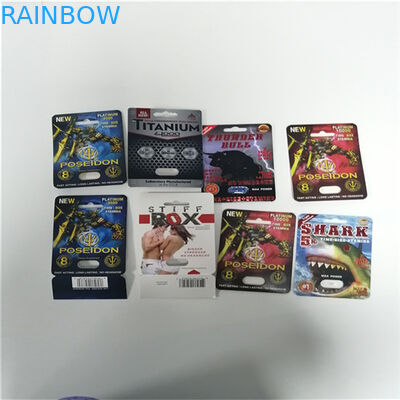 7K White Panther บรรจุภัณฑ์พุพองกล่อง 3d การ์ดแข็งสำหรับยาเสริมชาย