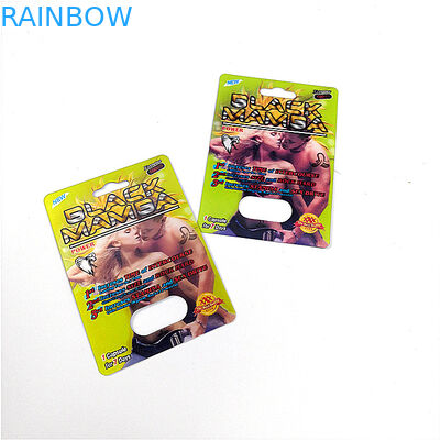 พิกลสไลด์บรรจุภัณฑ์พุพองพลาสติกสีดำ Mamsa 3d บัตรพลาสติกครอบสำหรับยาเพศ