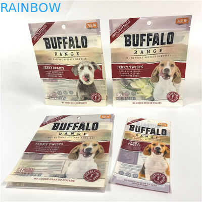 ปิดผนึกที่แข็งแกร่งกลิ่นหลักฐานสัตว์เลี้ยงถุงอาหารโลโก้ UV พิมพ์ด้วยรอยฉีกขาดเปิดง่าย