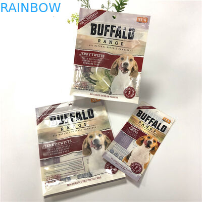 ปิดผนึกที่แข็งแกร่งกลิ่นหลักฐานสัตว์เลี้ยงถุงอาหารโลโก้ UV พิมพ์ด้วยรอยฉีกขาดเปิดง่าย