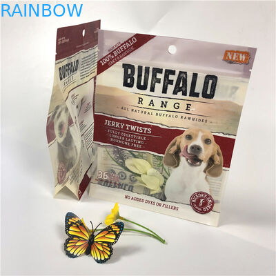 ปิดผนึกที่แข็งแกร่งกลิ่นหลักฐานสัตว์เลี้ยงถุงอาหารโลโก้ UV พิมพ์ด้วยรอยฉีกขาดเปิดง่าย