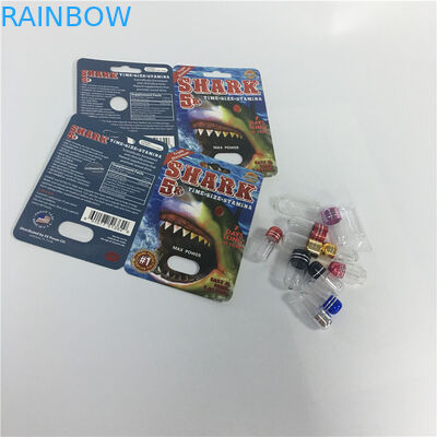 แรดชายเสริมยาแคปซูลกล่องบรรจุภัณฑ์พุพองฉลามกระดาษการ์ด