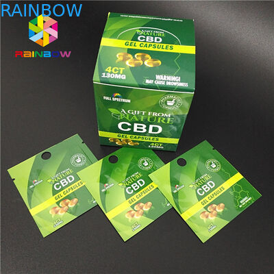 การพิมพ์ดิจิตอลบรรจุภัณฑ์ธูปสมุนไพร CBD Gummy ป่านธรรมชาติ Gummies ถุงขนม