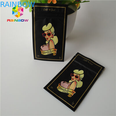 กระเป๋า Ziplock แบบกำหนดเอง Resealable 1G Mylar กระเป๋ากลิ่นพิสูจน์ CBD กัญชาวัชพืชบรรจุภัณฑ์