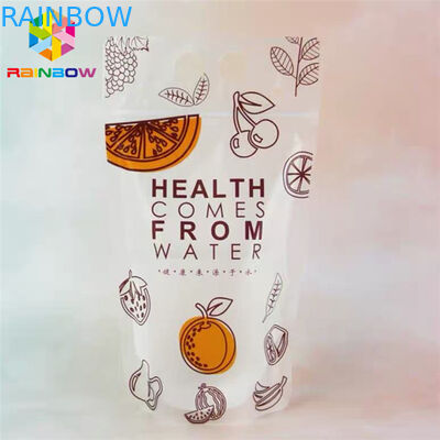 วัสดุ PET เครื่องดื่มน้ำผลไม้อาหารถุงบรรจุภัณฑ์ถุง Doypack พิมพ์ CMYK พร้อมด้ามจับ