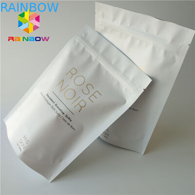 พลาสติกสีขาว Stand Up Body Scrub กระเป๋าบรรจุภัณฑ์เครื่องสำอางสำหรับอาบน้ำทะเลเกลือ