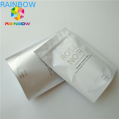 พลาสติกสีขาว Stand Up Body Scrub กระเป๋าบรรจุภัณฑ์เครื่องสำอางสำหรับอาบน้ำทะเลเกลือ