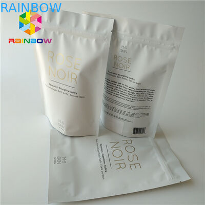 กระดาษฟอยล์พิมพ์ลาย Ziplock ถุงขัดผิวเครื่องสำอางค์มะพร้าว / กาแฟ