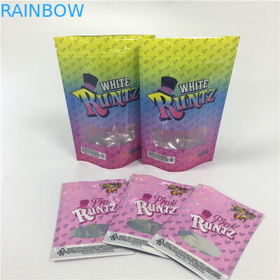 บรรจุภัณฑ์ธูปสมุนไพรพิสูจน์กลิ่นมินิ Ziplock วัชพืชพลาสติก CBD ถุงคุกกี้ใบ