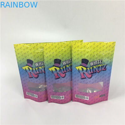 CYMK สีถุง Ziplock พิมพ์แบบกำหนดเอง Weed Runtz Punch สำหรับแพ็คเกจ Runtz Mylar