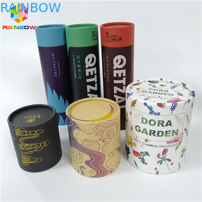 บรรจุภัณฑ์กล่องกระดาษคราฟท์โลโก้รูปทรงกลมที่กำหนดเองพิมพ์สำหรับของขวัญ / เครื่องสำอาง / อาหาร