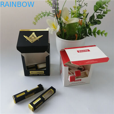 ล้างหน้าต่างบรรจุภัณฑ์กล่องกระดาษฟอยล์ปั๊มร้อนโลโก้พิมพ์สำหรับบรรจุของขวัญ / เครื่องสำอาง