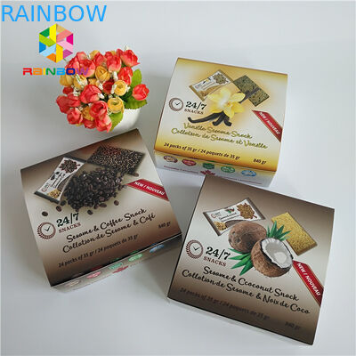 สี่เหลี่ยมผืนผ้าพับโฮโลแกรมกล่องบรรจุภัณฑ์กระดาษสำหรับเครื่องสำอางขนตาแปรงหน้ากากใบหน้า