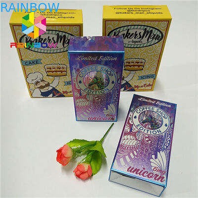 สี่เหลี่ยมผืนผ้าพับโฮโลแกรมกล่องบรรจุภัณฑ์กระดาษสำหรับเครื่องสำอางขนตาแปรงหน้ากากใบหน้า