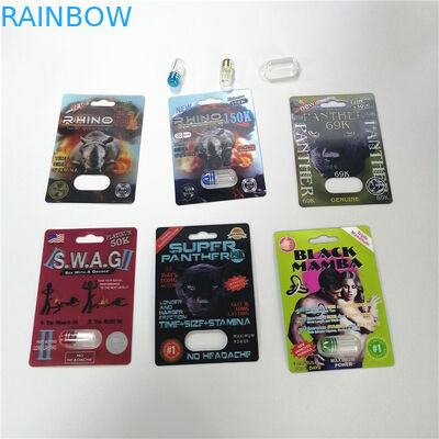 สีแดงแรด 69 อวัยวะเพศชายขยายแคปซูลขวดกระสุนเพศยายาพลาสติกแพ็ค