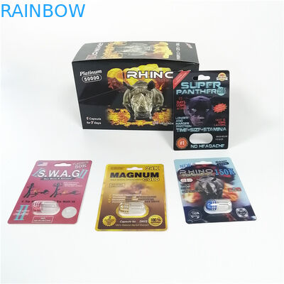 สีแดงแรด 69 อวัยวะเพศชายขยายแคปซูลขวดกระสุนเพศยายาพลาสติกแพ็ค