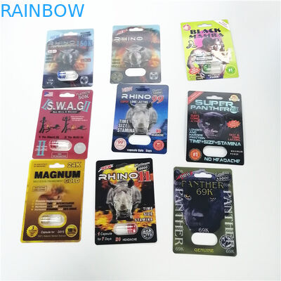 Man Sex Paper Card Blister Pack บรรจุภัณฑ์ Burro Rhino Black Mama บรรจุ Single Double Hole