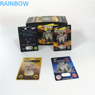 ยาเพิ่มประสิทธิภาพทางเพศยาบรรจุภัณฑ์บัตรตุ่มชุดแรดสำหรับผงแคปซูลเพศแพ็ค