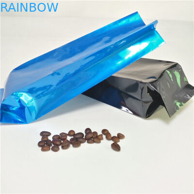 อลูมิเนียมฟอยล์ด้านเป้าเสื้อกางเกงถุงชาบรรจุภัณฑ์กาแฟซีลความร้อนพร้อมวาล์ว