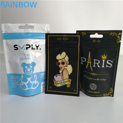 การพิมพ์แผ่นแม่พิมพ์ยืนขึ้นถุงกลิ่นพิสูจน์ได้สำหรับ Sherbinskis Bacio Gelato Weed Leaf