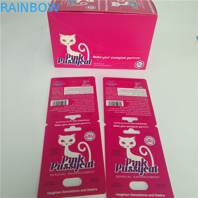 UV Effect สีชมพู Pussycat กระดาษการ์ดแคปซูลบรรจุภัณฑ์พุพองพร้อม Bullet คอนเทนเนอร์