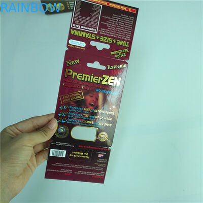 Premier ZEN Blister Pack บรรจุภัณฑ์บัตรเงินกระดาษเมทัลลิกสำหรับแคปซูลเสริมชาย