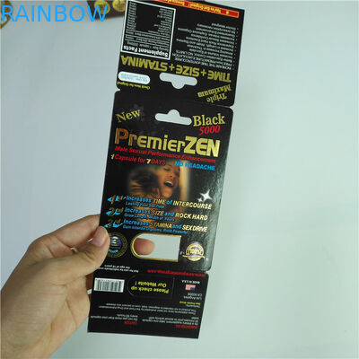Premier ZEN Blister Pack บรรจุภัณฑ์บัตรเงินกระดาษเมทัลลิกสำหรับแคปซูลเสริมชาย