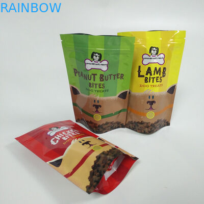 การพิมพ์ดิจิตอลยืนขึ้นถุงซิปกระเป๋าสัตว์เลี้ยงบรรจุอาหารวัสดุพลาสติก