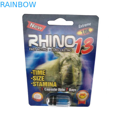 พรีเมี่ยมเซน / แรดบรรจุ 13 เม็ดกล่องกระดาษบรรจุภัณฑ์พุพองบัตรกระดาษ 3D การพิมพ์แผ่นแม่พิมพ์