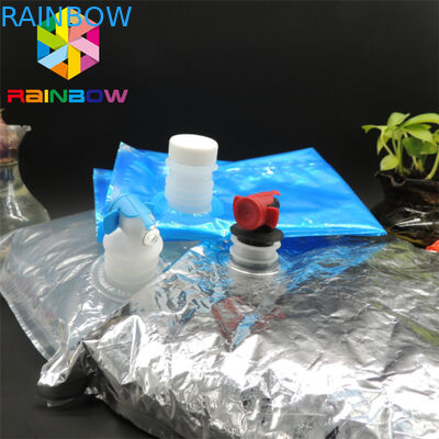 10L BiB อลูมิเนียมฟอยล์ไวน์ยืนขึ้นกระเป๋าพวย / วาล์วถุงเก็บองค์การอาหารและยารับรอง