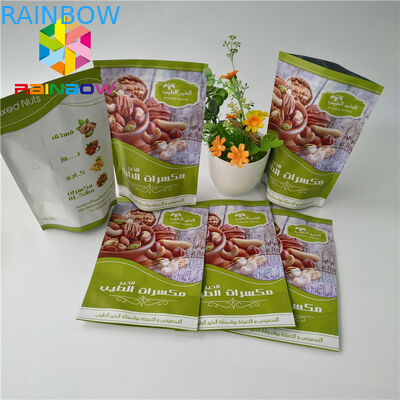 เคลือบอลูมิเนียมฟอยล์ยืนขึ้นกระเป๋ากินผลไม้กระตุกบรรจุภัณฑ์ที่กำหนดเองการพิมพ์