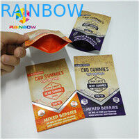 อายุการใช้งานที่ยาวนานของซองฟอยล์บรรจุภัณฑ์ถุงซีลความร้อน 1 / 8oz 1 / 2oz 1oz CBD Gummies