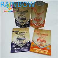 อายุการใช้งานที่ยาวนานของซองฟอยล์บรรจุภัณฑ์ถุงซีลความร้อน 1 / 8oz 1 / 2oz 1oz CBD Gummies