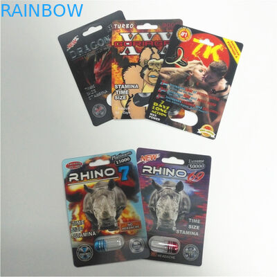 บัฟฟาโลแฮปปี้เวลาบรรจุภัณฑ์พุพองบรรจุภัณฑ์แรดยาบรรจุภัณฑ์กระดาษการ์ดแบบกำหนดเอง