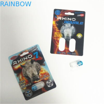 RHINO 69 Male Enhancement Pill บรรจุภัณฑ์บัตร Lenticular แพ็ค 3d เป็นมิตรกับสิ่งแวดล้อม