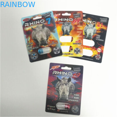 บรรจุภัณฑ์พุพองพลาสติกทนทาน RHINO การ์ด Lenticular 3d วัสดุกระดาษเคลือบชาย